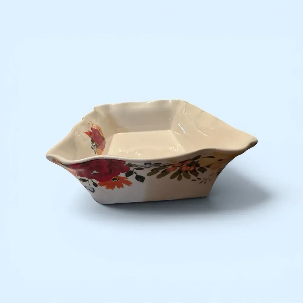 The Pioneer Woman Frontier Rose 12x8 Rectangular Ceramic Baker Dish White Floral